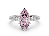 White gold Fancy Pink Marquise  Solitaire Pavé Diamond Engagement Ring with Four-Prong Setting_133