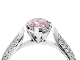 White gold Fancy Pink Marquise  Solitaire Pavé Diamond Engagement Ring with Four-Prong Setting_137