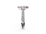 White gold Fancy Pink Marquise  Solitaire Pavé Diamond Engagement Ring with Four-Prong Setting_140