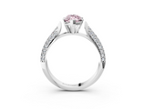 White gold Fancy Pink Marquise  Solitaire Pavé Diamond Engagement Ring with Four-Prong Setting_141