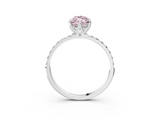 White gold Fancy Pink Marquise  Solitaire Pavé Diamond Engagement Ring with Four-Prong Setting_45