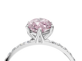 White gold Fancy Pink Marquise  Solitaire Pavé Diamond Engagement Ring with Four-Prong Setting_46