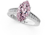 White gold Fancy Pink Marquise  Solitaire Pavé Diamond Milgrain Engagement Ring with Four-Prong Setting_4