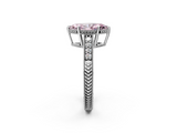 White gold Fancy Pink Marquise  Solitaire Pavé Diamond Milgrain Engagement Ring with Four-Prong Setting_5