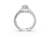 White gold Fancy Pink Marquise  Solitaire Pavé Diamond Milgrain Engagement Ring with Four-Prong Setting_6