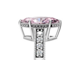 White gold Fancy Pink Marquise  Solitaire Pavé Diamond Milgrain Engagement Ring with Four-Prong Setting_8