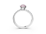 White gold Fancy Pink Marquise  Solitaire Pave Diamond Engagement Ring with Four-Prong Setting_366