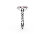 White gold Fancy Pink Marquise  Solitaire Pave Diamond Engagement Ring with Four-Prong Setting_366