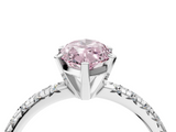 White gold Fancy Pink Marquise  Solitaire Pave Diamond Engagement Ring with Four-Prong Setting_367