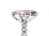 White gold Fancy Pink Marquise  Solitaire Pave Diamond Engagement Ring with Four-Prong Setting_369