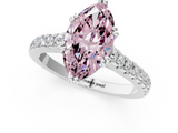 White gold Fancy Pink Marquise  Solitaire Pave Diamond Engagement Ring with Prong Setting_20