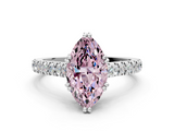 White gold Fancy Pink Marquise  Solitaire Pave Diamond Engagement Ring with Prong Setting_20