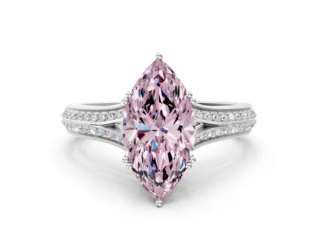White gold Fancy Pink Marquise  Solitaire Pave Split Shank Engagement Ring with Six-Prong Setting_37