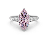 White gold Fancy Pink Marquise  Solitaire Pave Split Shank Engagement Ring with Six-Prong Setting_37