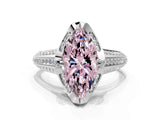 White gold Fancy Pink Marquise  Solitaire Pave Split Shank Ring with Four-Prong Setting_105