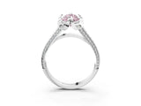 White gold Fancy Pink Marquise  Solitaire Pave Split Shank Ring with Four-Prong Setting_108