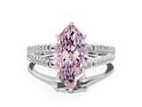 White gold Fancy Pink Marquise  Solitaire Split Shank Pavé Diamond Engagement Ring_308