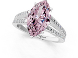 White gold Fancy Pink Marquise  Solitaire Split Shank Pavé Diamond Engagement Ring_309