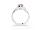 White gold Fancy Pink Marquise  Solitaire Split Shank Pavé Diamond Engagement Ring_311
