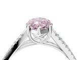 White gold Fancy Pink Marquise  Solitaire Split Shank Pavé Diamond Engagement Ring_312
