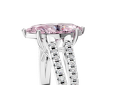 White gold Fancy Pink Marquise  Solitaire Split Shank Pavé Diamond Engagement Ring_313