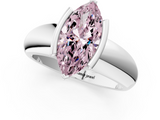 White gold Fancy Pink Marquise  Solitaire Tension Set Diamond Ring with Wide Band_21