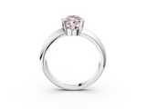 White gold Fancy Pink Marquise  Solitaire Tension Set Diamond Ring with Wide Band_23