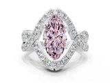 White gold Fancy Pink Marquise  Solitaire Twist Band Pavé Diamond Engagement Ring_50