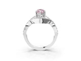White gold Fancy Pink Marquise  Solitaire Twist Band Pavé Diamond Engagement Ring_58