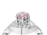 White gold Fancy Pink Marquise  Solitaire Twist Band Pavé Diamond Engagement Ring_59
