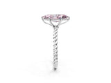 White gold Fancy Pink Marquise  Solitaire Twist Band Ring with Four-Prong Setting_166