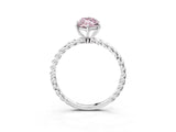 White gold Fancy Pink Marquise  Solitaire Twist Band Ring with Four-Prong Setting_167