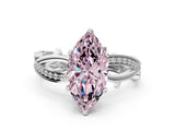 White gold Fancy Pink Marquise  Solitaire Twist Band with Pavé Accents and Four-Prong Setting_44