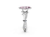 White gold Fancy Pink Marquise  Solitaire Twist Band with Pavé Accents and Four-Prong Setting_46