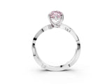 White gold Fancy Pink Marquise  Solitaire Twist Band with Pavé Accents and Four-Prong Setting_47