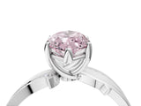 White gold Fancy Pink Marquise  Solitaire Twist Band with Pavé Accents and Four-Prong Setting_48