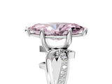 White gold Fancy Pink Marquise  Solitaire Twist Band with Pavé Accents and Four-Prong Setting_49