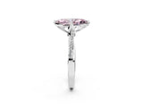 White gold Fancy Pink Marquise  Solitaire Twist Band with Pavé Diamonds and Four-Prong Setting_80