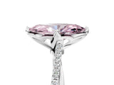 White gold Fancy Pink Marquise  Solitaire Twist Band with Pavé Diamonds and Four-Prong Setting_83