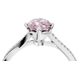 White gold Fancy Pink Marquise  Solitaire Twist Band with Pavé Diamonds and Four-Prong Setting_85