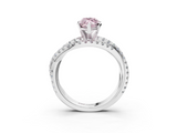 White gold Fancy Pink Marquise  Solitaire Twist Band with Pavé Setting and Four-Prong Setting_110