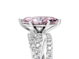 White gold Fancy Pink Marquise  Solitaire Twist Band with Pavé Setting and Four-Prong Setting_112