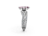 White gold Fancy Pink Marquise  Solitaire Twist Band with Pavé Setting and Four-Prong Setting_114