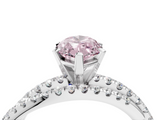 White gold Fancy Pink Marquise  Solitaire Twist Band with Pavé Setting and Four-Prong Setting_116