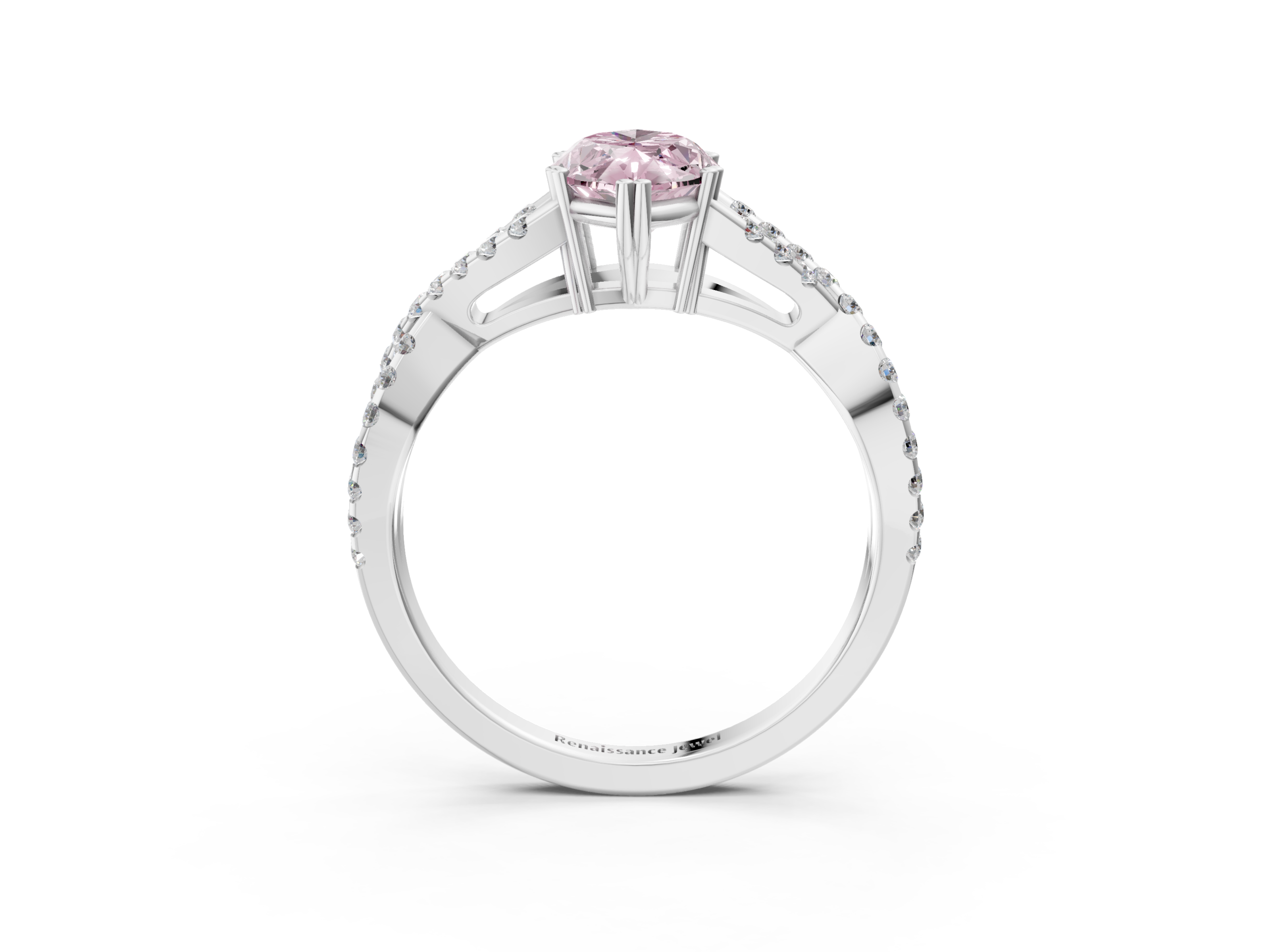 White gold Fancy Pink Marquise  Solitaire Twist Band with Pavé Setting and Four-Prong Setting_20