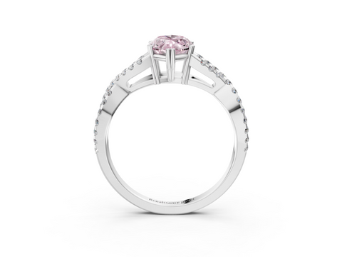 White gold Fancy Pink Marquise  Solitaire Twist Band with Pavé Setting and Four-Prong Setting_20