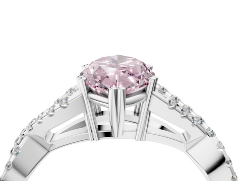White gold Fancy Pink Marquise  Solitaire Twist Band with Pavé Setting and Four-Prong Setting_21