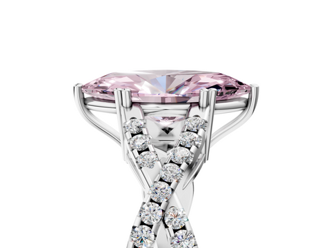 White gold Fancy Pink Marquise  Solitaire Twist Band with Pavé Setting and Four-Prong Setting_22
