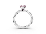 White gold Fancy Pink Marquise  Solitaire Twist Band with Pave Prong Setting_75