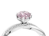 White gold Fancy Pink Marquise  Solitaire Twist Band with Pave Prong Setting_79